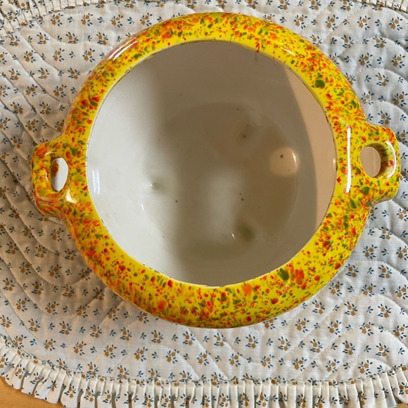 Other - Vintage MCM Glazed Ceramic Splatter Paint Planter